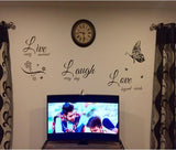 Live Love English Butterfly Wall Sticker