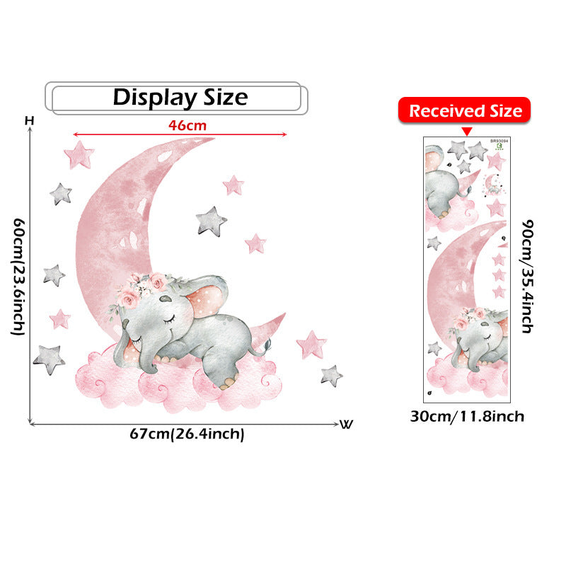 Moon XINGX Sleeping Elephant Wall Sticker