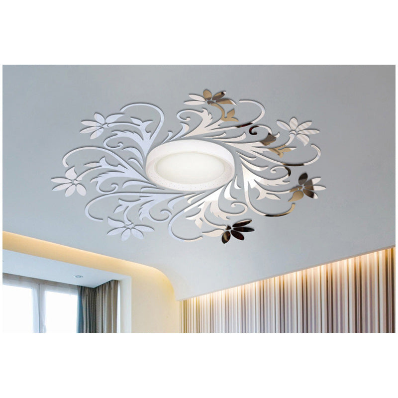 Living Room Ceiling Mirror Wall Sticker