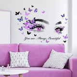 English Slogan Eye Butterfly Wall Sticker