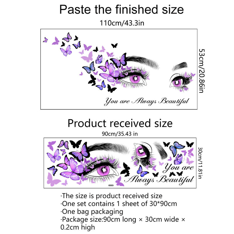 English Slogan Eye Butterfly Wall Sticker