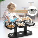 Vertical Pet Feeder Adjustable Wooden Dining Table