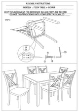 7pcs Dining Set Dining Table 6 Side Chairs Clean Espresso Finish Cushion Seats X Design Back Chairs