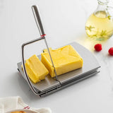 Multifunctional Slicer Butter Cheese Ham Sausage Slicer Kitchen Gadgets Stainless Steel Cutting Board With Silicone Suction Base