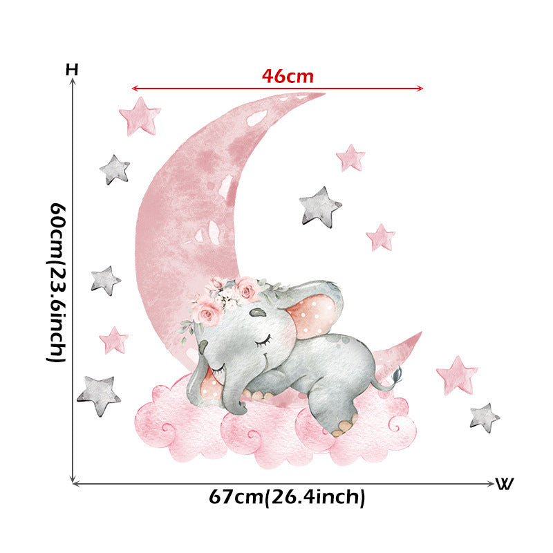 Moon XINGX Sleeping Elephant Wall Sticker