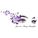 English Slogan Eye Butterfly Wall Sticker